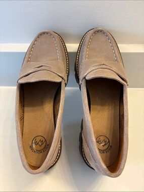 White Mountain Women’s Taupe Suede Penny Loafers